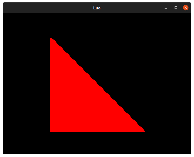 Drawing a red triangle in 32Blit Lua
