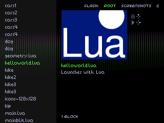 Locating helloworld.lua in the 32Blit launcher